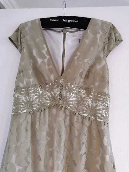 Next Womens dress 12  occasion dress Fully Lined Intricate Lace detail new - Picture 9 of 12
